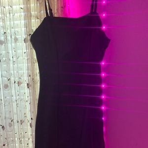 Black faux leather dress